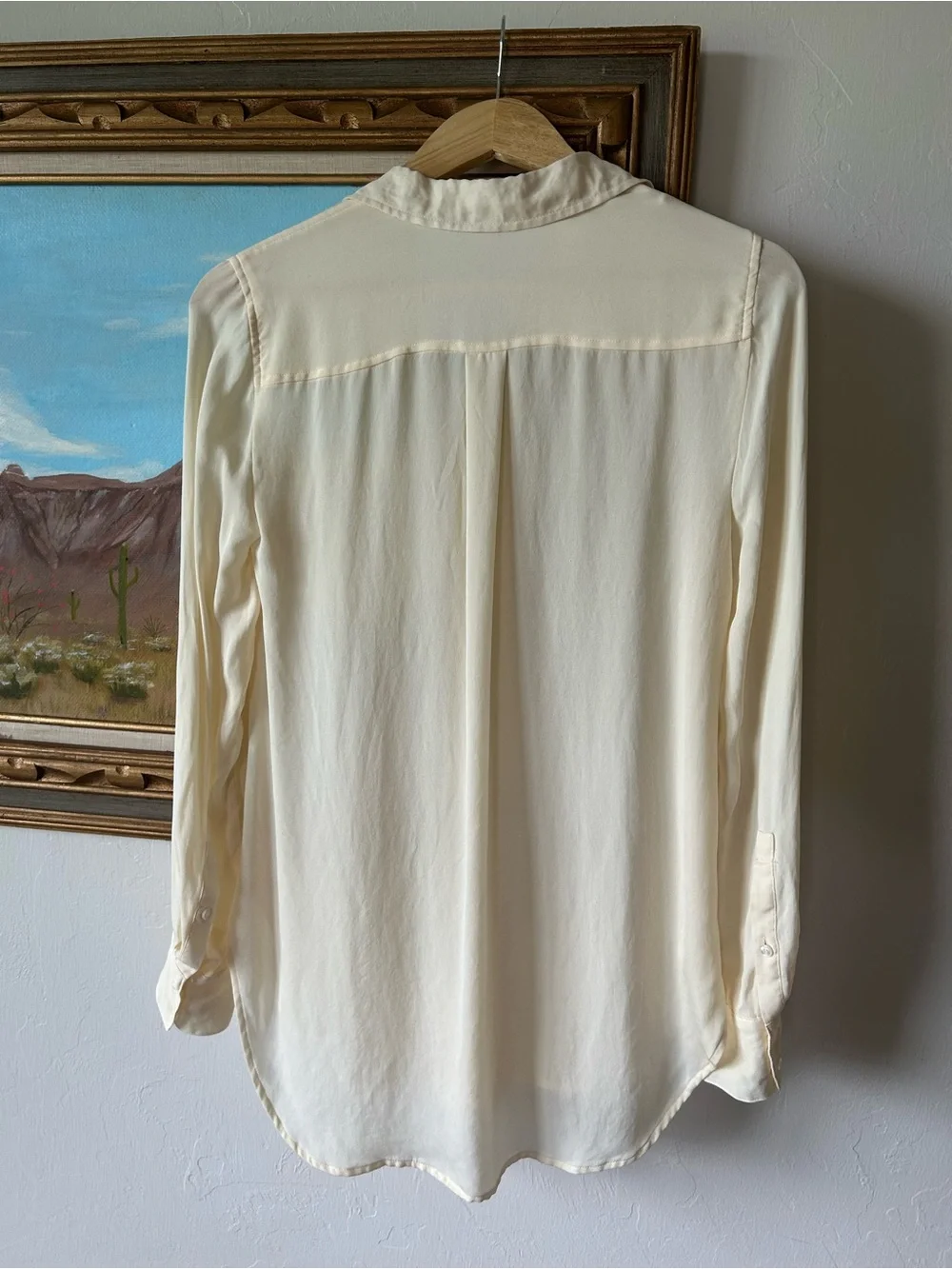 J. Crew Ivory V-Neck Blouse